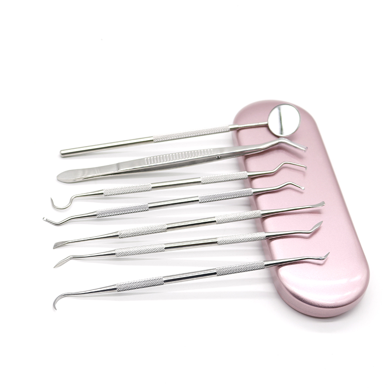 Dental Mirror Probe - 7Pcs Dentist Prepared Stainless Steel Tool