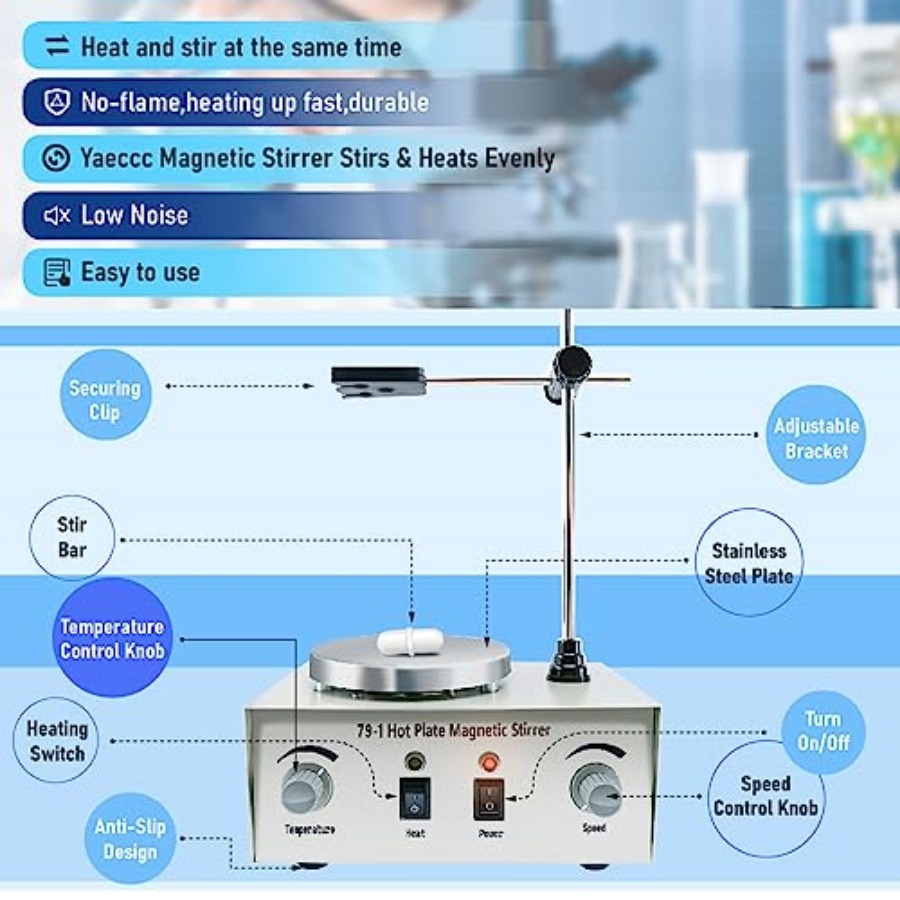 YaeCCC 1000ml Magnetic Stirrer – обзор и цена Magnetic Stirrer Hotplate