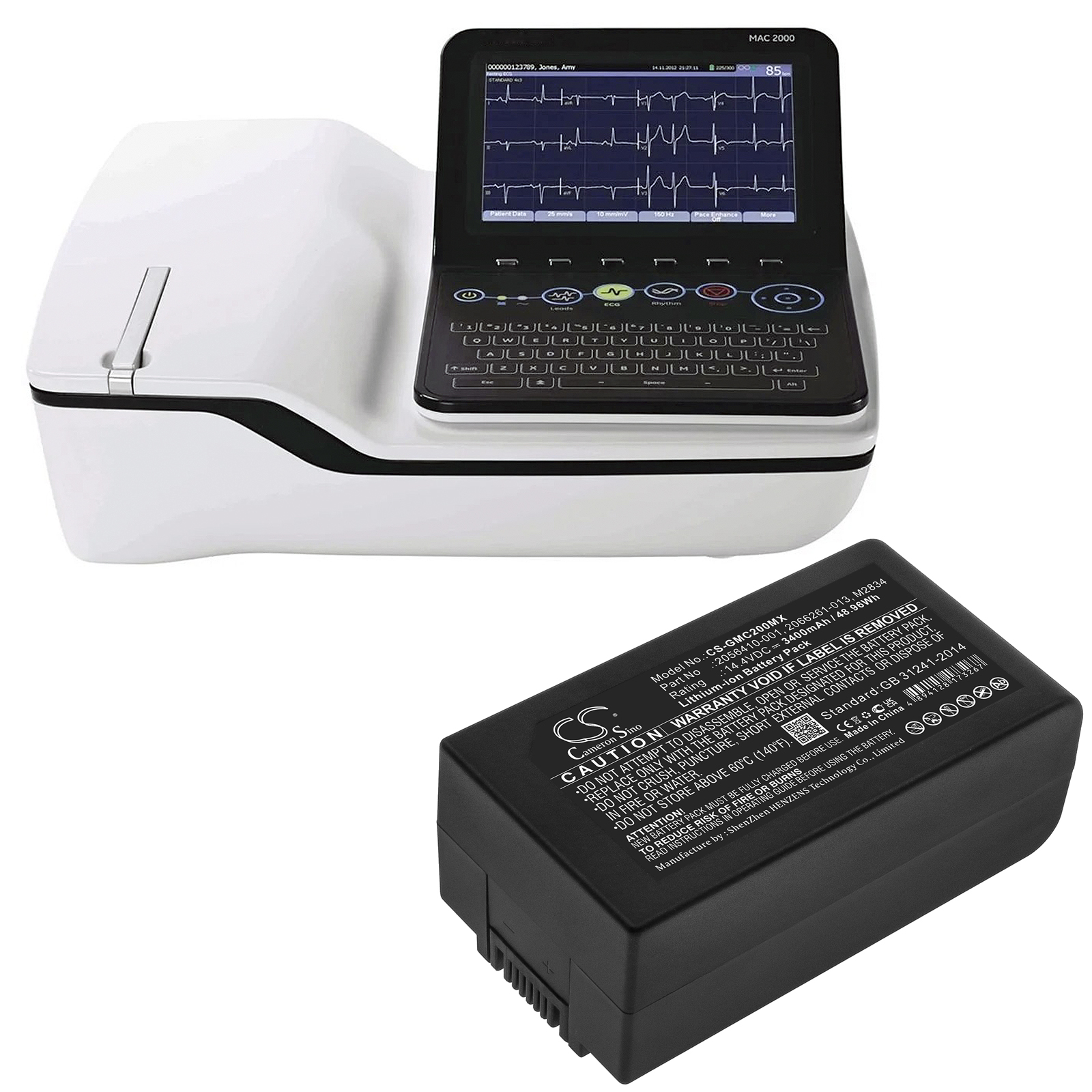 CS-GMC200MD/CS-GMC200MX 2600mA – обзор и цена Ekg Ecg Machine Portable