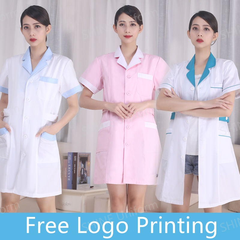 White Nurse Uniforms Short Sle – обзор и цена Medical Lab Logo