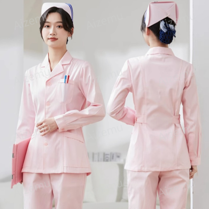 New White Long Sleeve Nurse Un – обзор и цена Medical Lab Logo