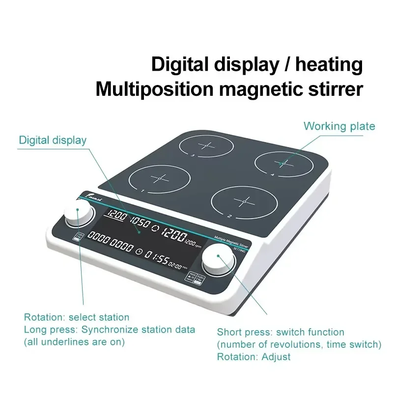 Four-station Six-Position Mult – обзор и цена Magnetic Stirrer Hotplate