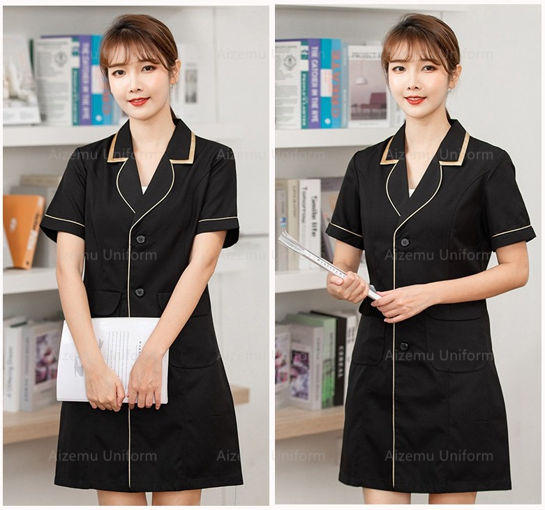 New Black beauty uniform with  – обзор и цена Medical Lab Logo